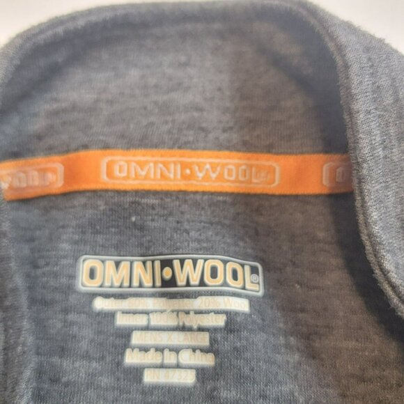 Omni-Wool Base Layer Shirt, Men XL, Gray, 1/4 Zip w/Mock Neck,Thumb Holes, EUC - Picture 5 of 12